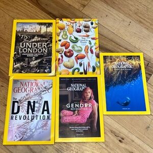 Set of 5 2016 & 2017 National Geographic magazines